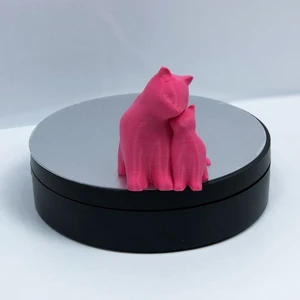 3D Anne ve Yavru Kedi Figürlü Biblo / Oyuncak