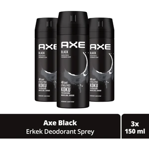 Erkek Deodorant & Bodyspray Black 48 Saat Etkileyici Koku 150 Ml X3