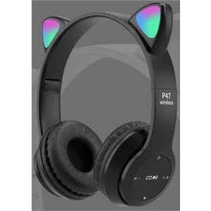 P47 Yeni Nesil Şık Tasarım LED Işıklı Kablosuz Bluetooth 5.0 Kedili Kulaklık