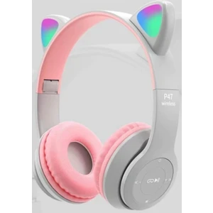 P47 Yeni Nesil Şık Tasarım LED Işıklı Kablosuz Bluetooth 5.0 Kedili Kulaklık