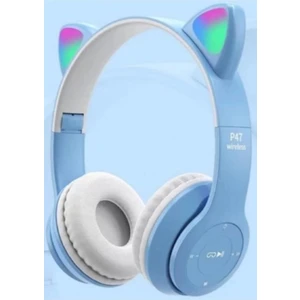 P47 Yeni Nesil Şık Tasarım LED Işıklı Kablosuz Bluetooth 5.0 Kedili Kulaklık