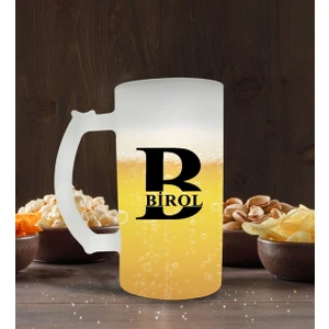 Kişiye Özel Isimli Buzlu Cam Bira Bardağı 50CL-31