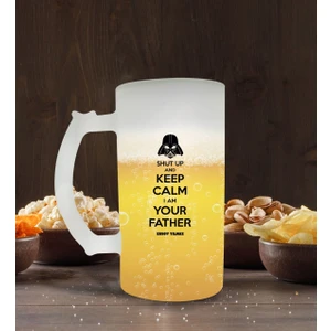 Kişiye Özel Babalar Gününe Özel Buzlu Cam Bira Bardağı 50CL-1