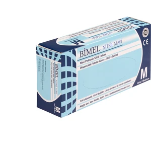 Nitril Pudrasız Mavi Muayene Eldiven Medium 100'Lü