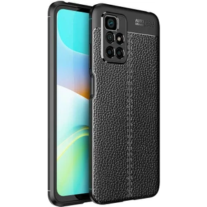 Case Street Casestreet Xiaomi Redmi Note 11 4g Kılıf Niss Silikon Deri Görünümlü Kamera Korumalı+Nano Glass Siyah
