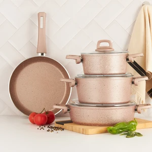 Biogranit Pink 7 Parça Tencere Seti