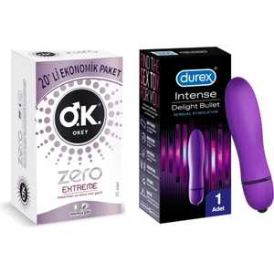 Intense Delight Bullet Titreşimli Vibratör + Okey Extreme Prezervatif 20 Li Set