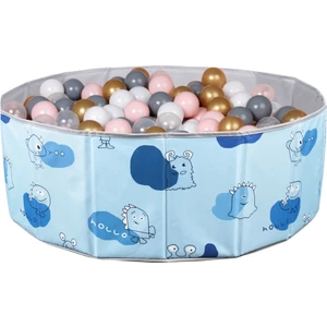 Baby Marine Katlanabilir Top Havuzu + 150 Adet 5 Renk Top - Sevimli Mavi