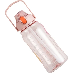 1.5L Saat İşaretli ve Motivasyon Yazılı Su Şişesi - Pembe (Yurt Dışından)