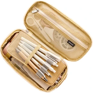 Büyük Kapasiteli Kalem Kırtasiye Çantası (589 Sığ Haki / Bej) (Yurt Dışından)