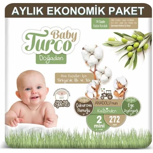Baby Turco Bebek Bezi Aylık Paket 2 Numara 3-6 kg 68X4 272 Adet.