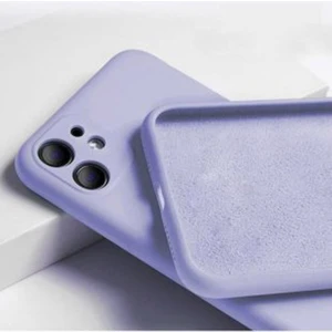 iPhone 11 6.1" Uyumlu 3D Kamera Korumalı Içi Kadife Lansman Silikon Kılıf Mor