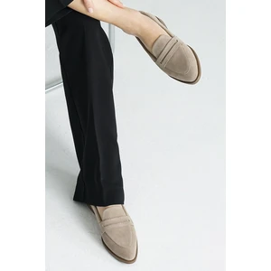 Mio Gusto River Bej Renk Kadın Loafer Günlük Düz Ayakkabı