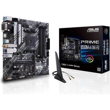 Asus Prıme B550M-A Wıfı Iı Amd B550 Am4 DDR4 4866 Hdmı Dvı Vga Çift M2 Usb3.2 Ax Wifi + Bt Argb