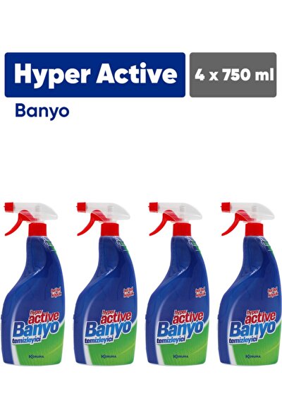 Hyper Active Banyo Temizleyici Sprey 750 ml - 4`lü Paket