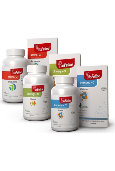 Biofeline Üçlü Tablet Seti (Move+G/Urinary+D/Immune+C)