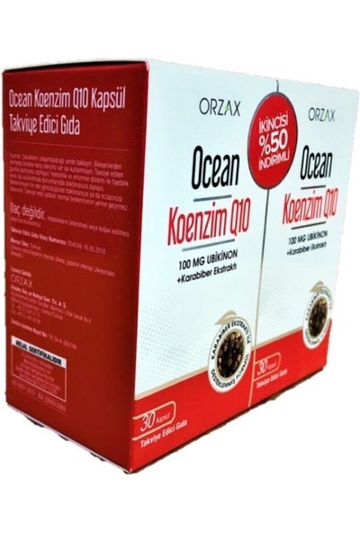 Orzax Ocean Koenzim Q10 Ikincisi 30+30 Kapsül