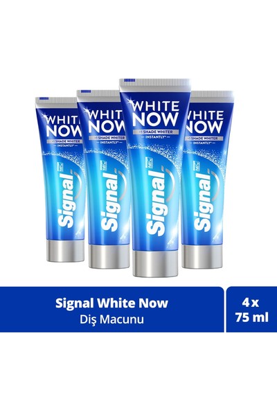 Signal Diş Macunu White Now Anında +1 Ton Beyaz Dişler 75 Ml X4 Adet