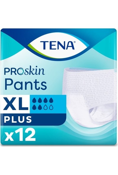 Tena Proskin Pants Plus Emici Külot, En Büyük Boy (Xl), 6 Damla, 12'Li 4 Paket 48 Adet