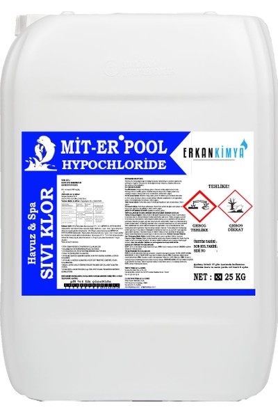 Miterpool Hypochloride - Sıvı Klor - 25 kg
