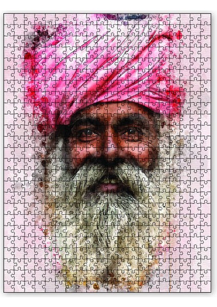 Suluboya Mutlu Hintli 255 Parça Puzzle Yapboz Mdf (Ahşap)