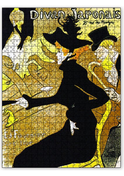 Divan Japonais Henri De Toulouse Lautrec 120 Parça Puzzle Yapboz Mdf (Ahşap)