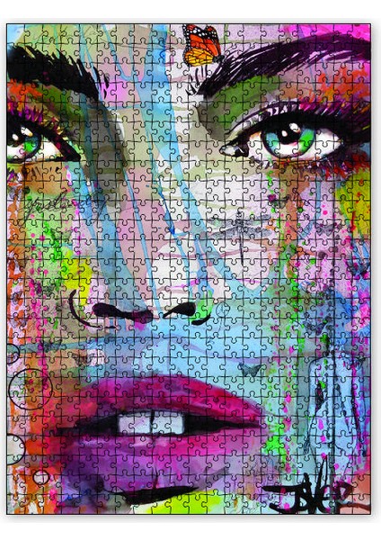 Mozaik Kadın Portresi 120 Parça Puzzle Yapboz Mdf (Ahşap)