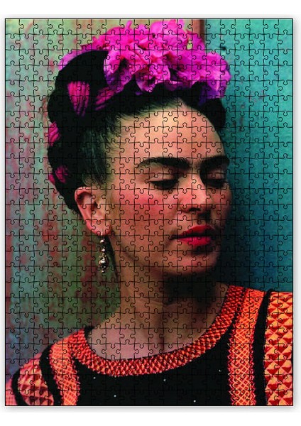 Frida Kahlo Mavi Zemin 255 Parça Puzzle Yapboz Mdf (Ahşap)