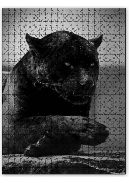 Siyah Jaguar 120 Parça Puzzle Yapboz Mdf (Ahşap)