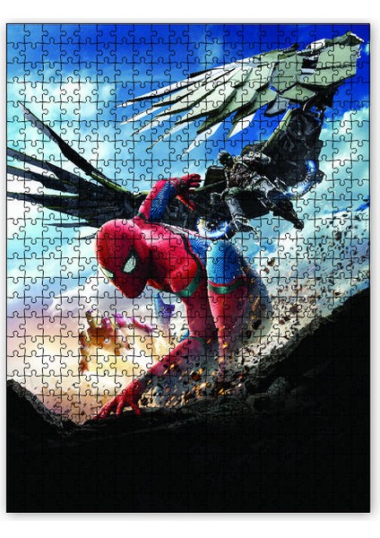 Spider-Man Eve Dönüş Sahneler 120 Parça Puzzle Yapboz Mdf (Ahşap)