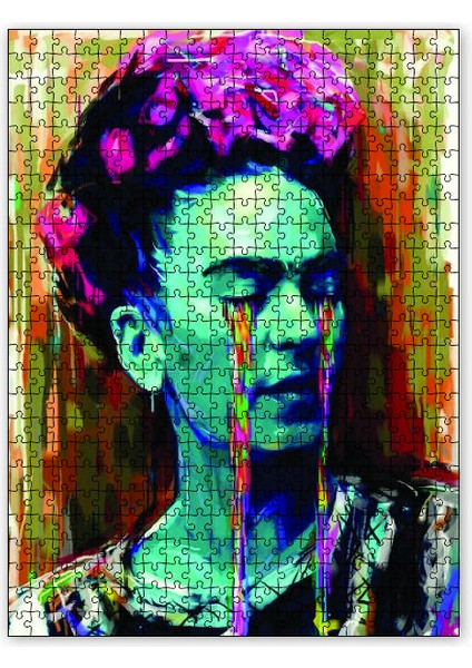 Frida Kahlo Gözyaşı Çizim 120 Parça Puzzle Yapboz Mdf (Ahşap)