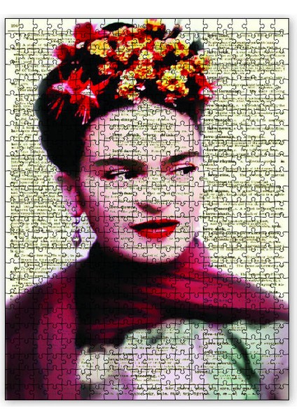 Frida Kahlo Gazete Reminde 120 Parça Puzzle Yapboz Mdf (Ahşap)