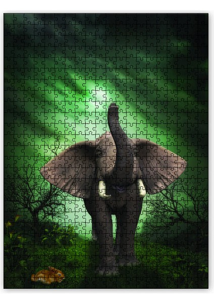 Fil Tavşan Orman Fantezi 120 Parça Puzzle Yapboz Mdf (Ahşap)