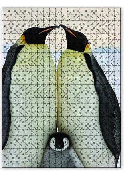 Penguen Ailesi 120 Parça Puzzle Yapboz Mdf (Ahşap)