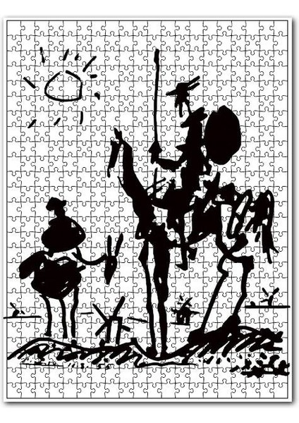 Don Kişot Pablo Picasso 120 Parça Puzzle Yapboz Mdf (Ahşap)