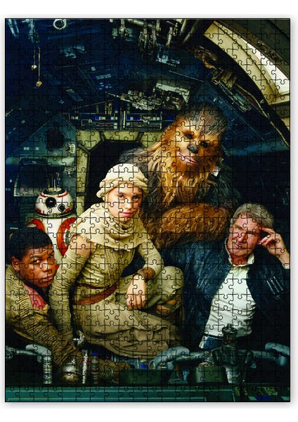 Star Wars Güç Uyanıyorvhan Solo Rey Finn Chewbacca 120 Parça Puzzle Yapboz Mdf (Ahşap)