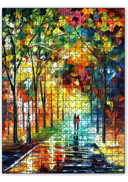 Ağaçlı Parkta Çift Yağlıboya 120 Parça Puzzle Yapboz Mdf (Ahşap)