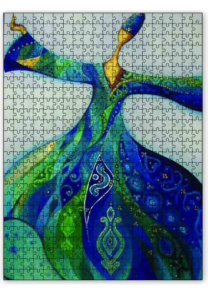 Semazen Ebruli Görsel 1000 Parça Puzzle Yapboz Mdf (Ahşap)
