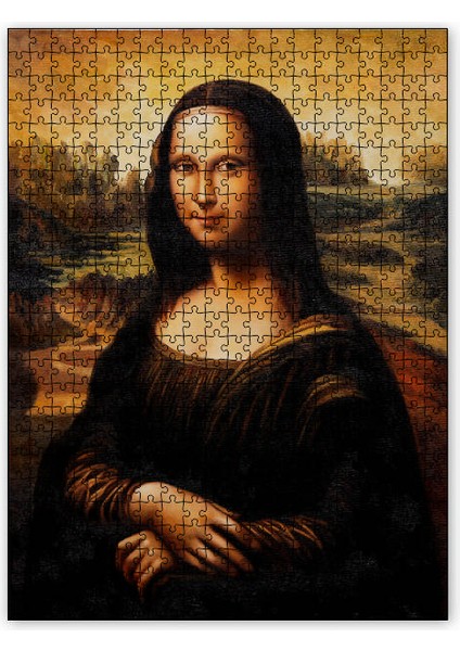 Mona Lisa Görseli 120 Parça Puzzle Yapboz Mdf (Ahşap)