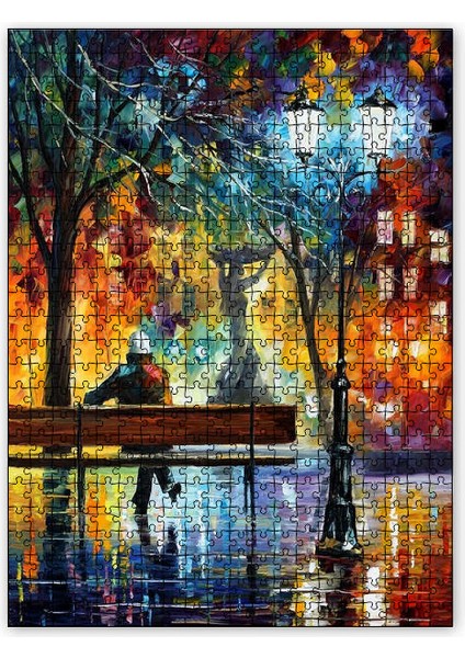 Bankta Yalnız Yağlıboya 120 Parça Puzzle Yapboz Mdf (Ahşap)