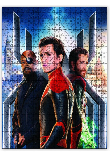 Spider Man Evden Uzakta Samuel L. Jackson Tom Holland 1000 Parça Puzzle Yapboz Mdf(Ahşap)