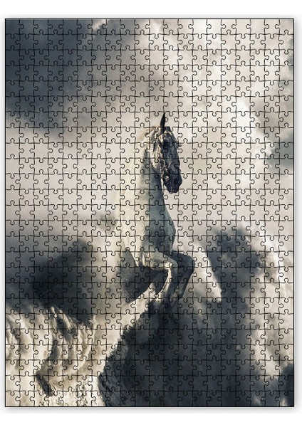 Pegasus ve Gri Bulutlar 120 Parça Puzzle Yapboz Mdf (Ahşap)