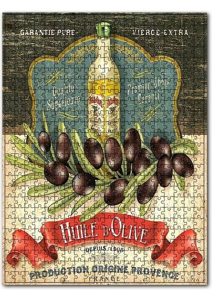 Zeytin Zeytin Yağı Afişi Görseli 120 Parça Puzzle Yapboz Mdf (Ahşap)