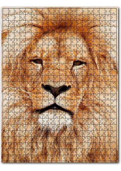 Yorgun Kral Aslan Yakın Çekim 120 Parça Puzzle Yapboz Mdf (Ahşap)