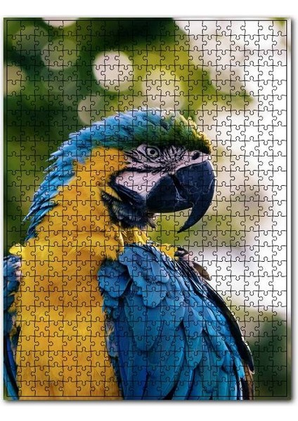 Sarı Mavi Macaw Papağanı 120 Parça Puzzle Yapboz Mdf (Ahşap)