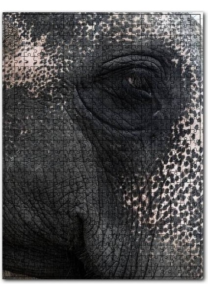Fil Gözü Yakın Plan 120 Parça Puzzle Yapboz Mdf (Ahşap)