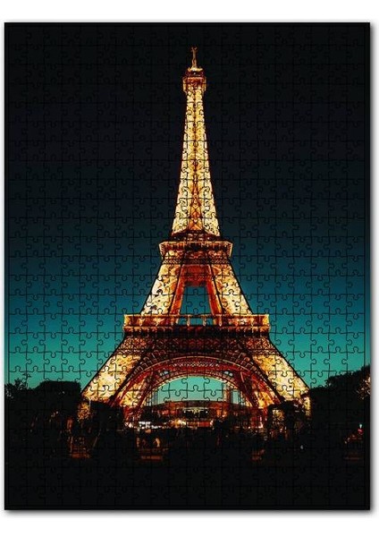Eyfel Kulesi Görseli 255 Parça Puzzle Yapboz Mdf (Ahşap)