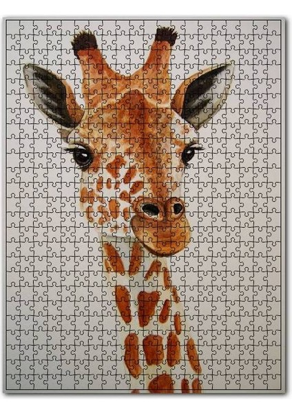Çıtkırıldım Zürafa Çizim 1000 Parça Puzzle Yapboz Mdf (Ahşap)