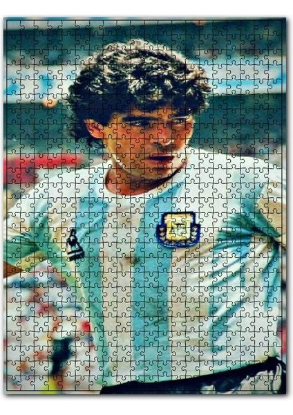 Diego Maradona Arjantin Milli Takımında 120 Parça Puzzle Yapboz Mdf (Ahşap)