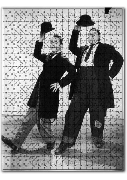 Laurel Hardy Filmde Dans 120 Parça Puzzle Yapboz Mdf (Ahşap)